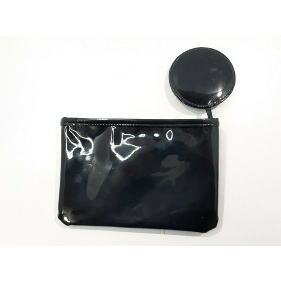 St. John Makeup Wristlet Size 7x5 w/Mirror Black Patent Leather - Picture 3 of 8